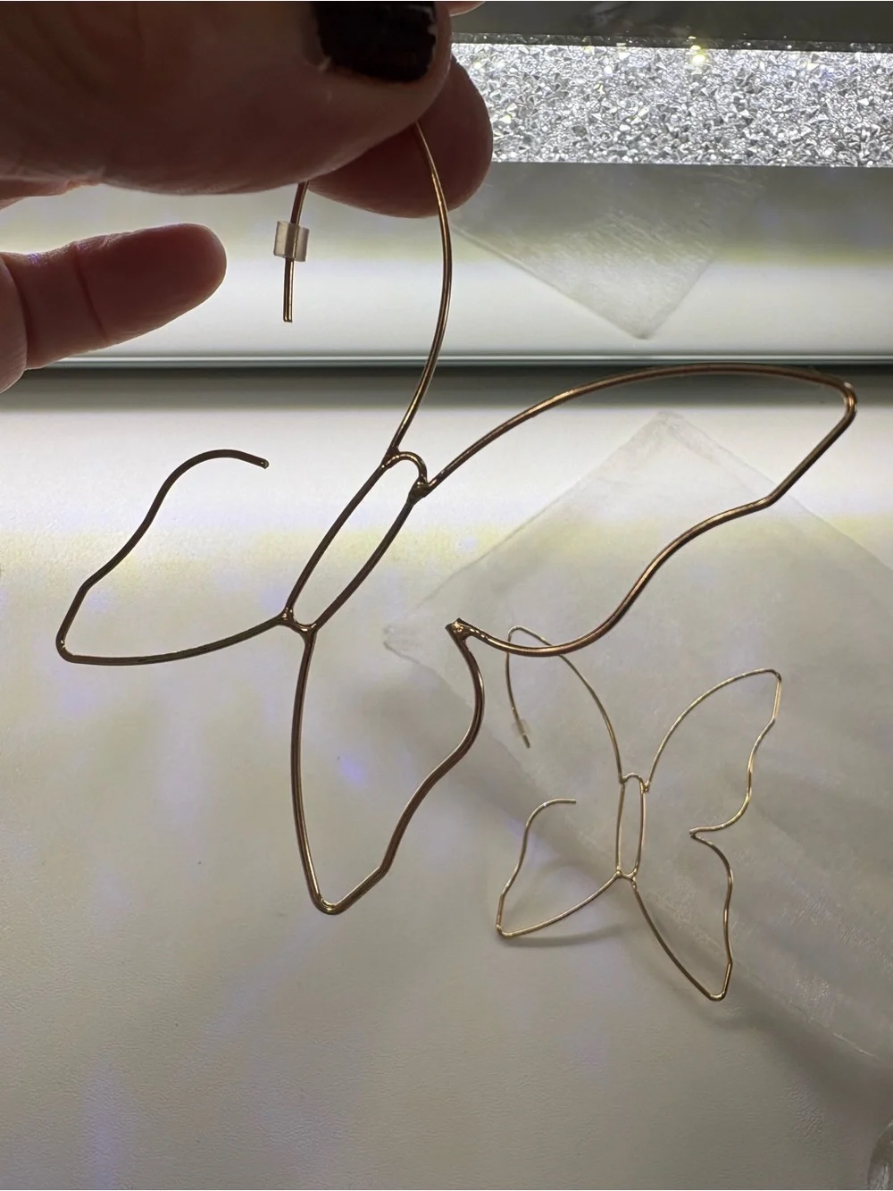 Gold Butterfly Wire Earrings